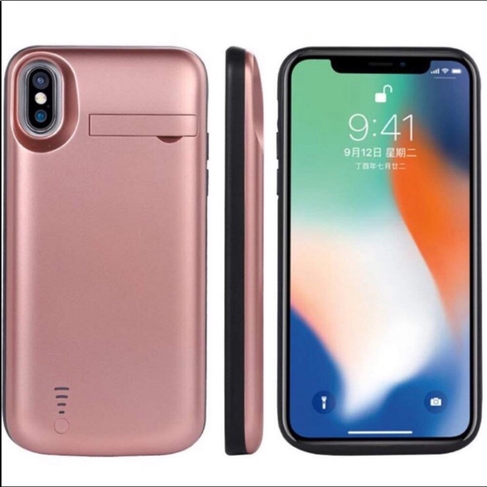 iPhone X Battery case Metallic Pink Phone case